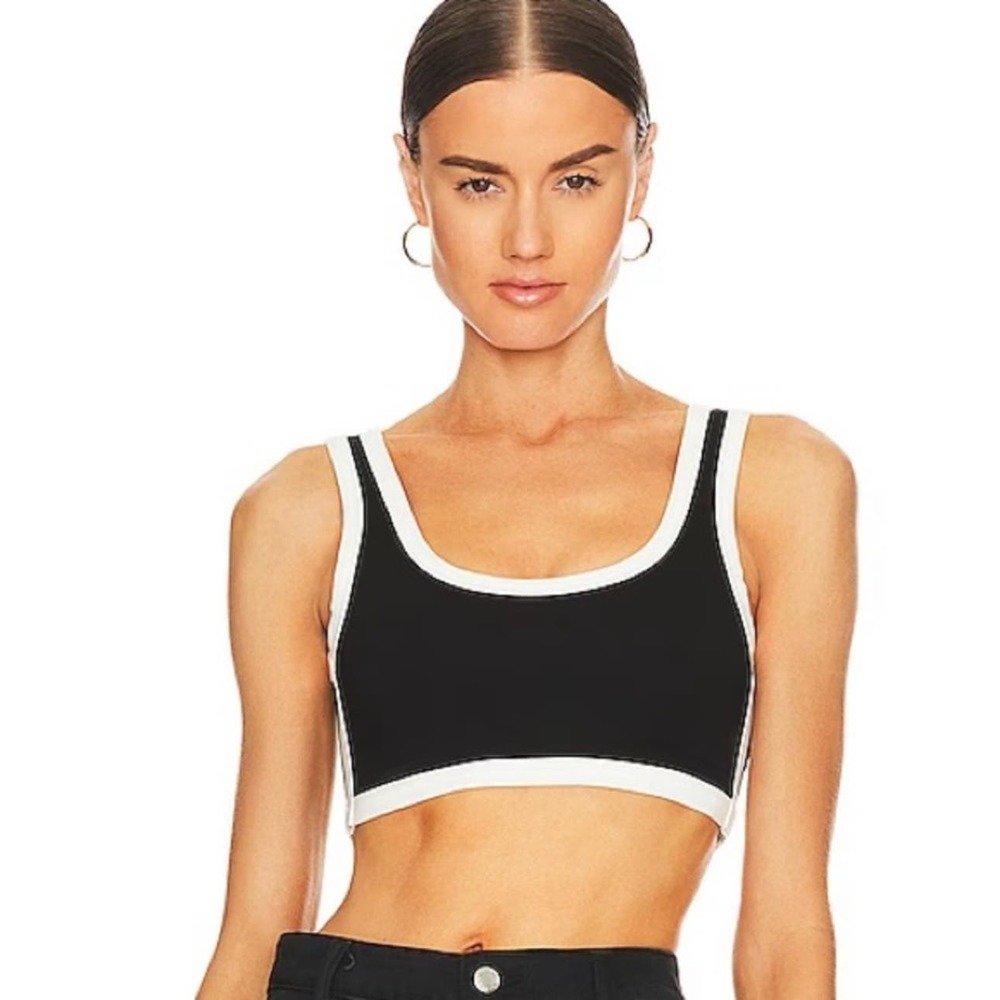 REVOLVE X ALL THE WAYS THEO CONTRAST TOP IN BLACK MULTI SIZE MEDIUM